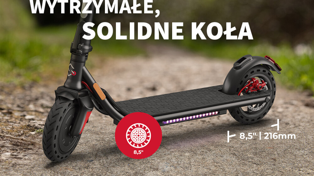 HULAJNOGA ELEKTRYCZNA SHARP 8,5 EM-KS1 wytrzymale i solidne kola