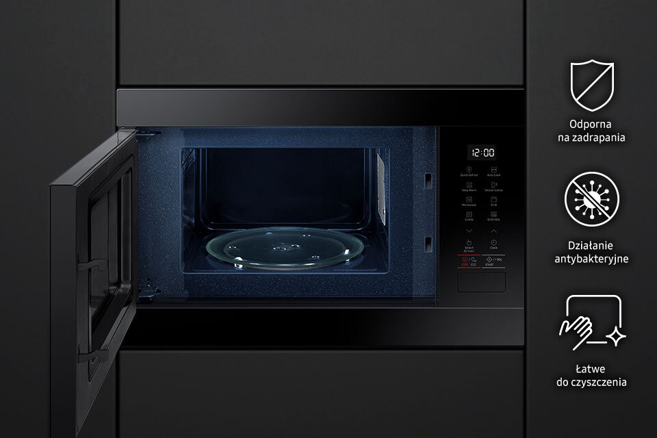 Wnętrze kuchenki mikrofalowej pokryte emaliowaną powłoką Ceramic Inside™