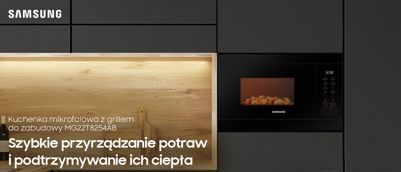 Kuchenka mikrofalowa z grillem do zabudowy Samsung MG22T8254AB w ofercie Media Expert Kuchenka mikrofalowa z grillem do zabudowy Samsung MG22T8254AB w ofercie Media Expert