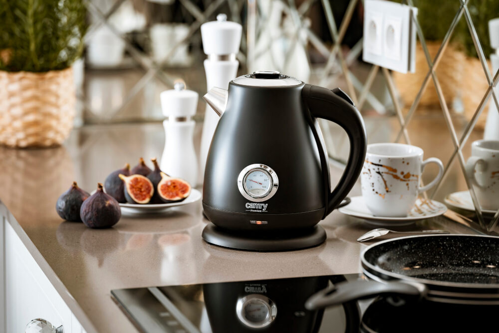 Czajnik CAMRY CR 1344W bialy termometr blokada automatyczne wylaczenie stabilna podstawa czytelny wskaznik