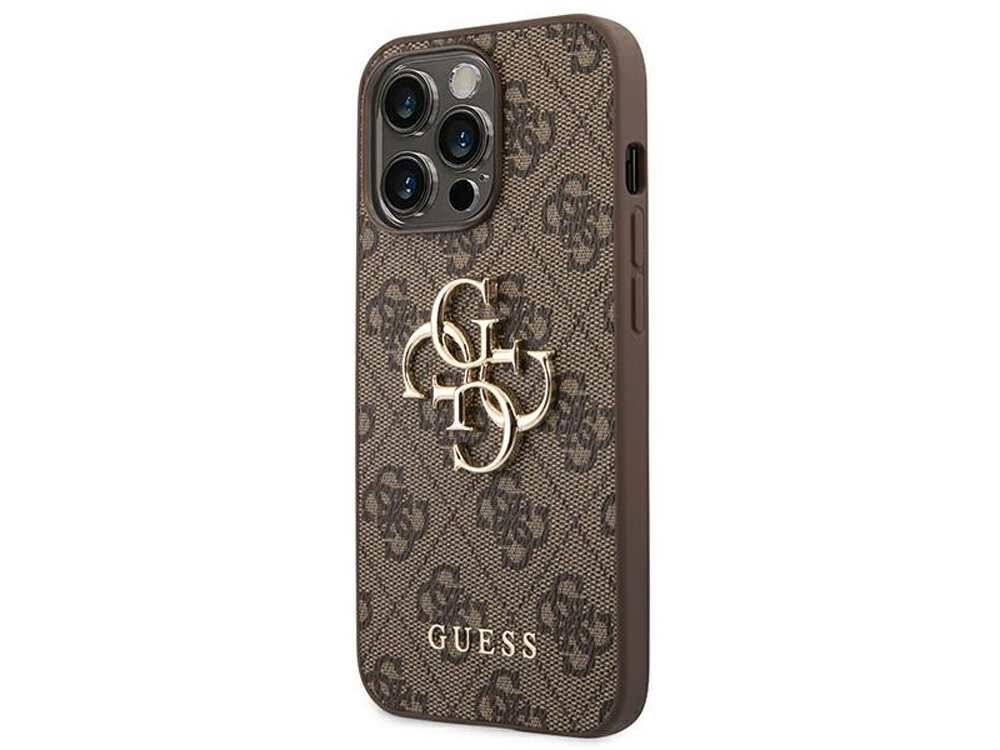 GUESS 4G Big Metal Logo złotym logo marki Guess luksusowego charakteru wzornictwo i wysoka jakość - etui od boku