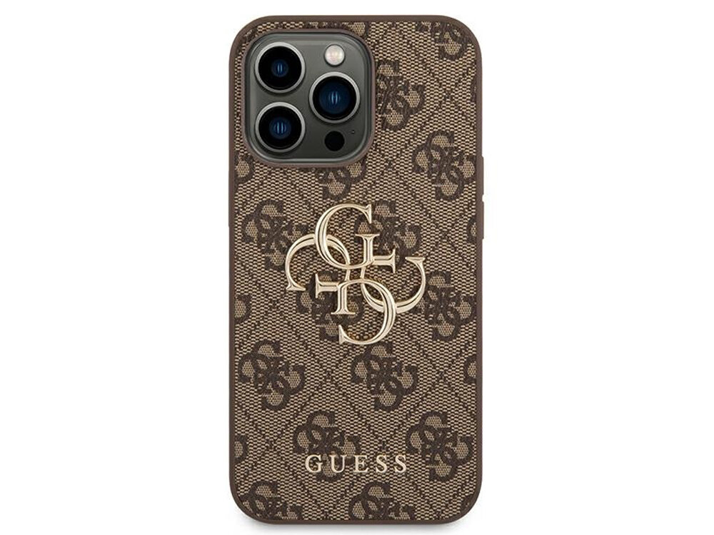 GUESS 4G Big Metal Logo skuteczną ochronę iPhone'a pełny dostęp do wszystkich portów i przycisków TPU i skóry syntetycznej trwałość i komfort użytkowania - etui od tyłu