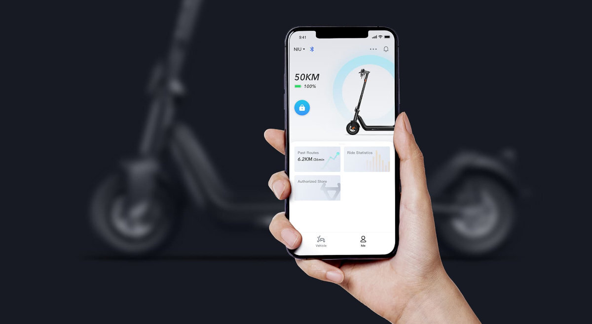 Hulajnoga elektryczna NIU KQI3 Pro aplikacja smartfon mobilność zabezpieczenia blokada