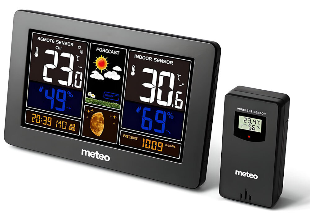 Stacja pogody METEO SP95 05SP95 konstrukcja wymiary szerokość wysokość głębokość zasilacz ładowanie baterie