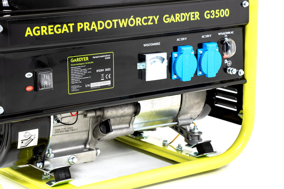 Agregat prądotwórczy GARDYER G3500 wydajność praca