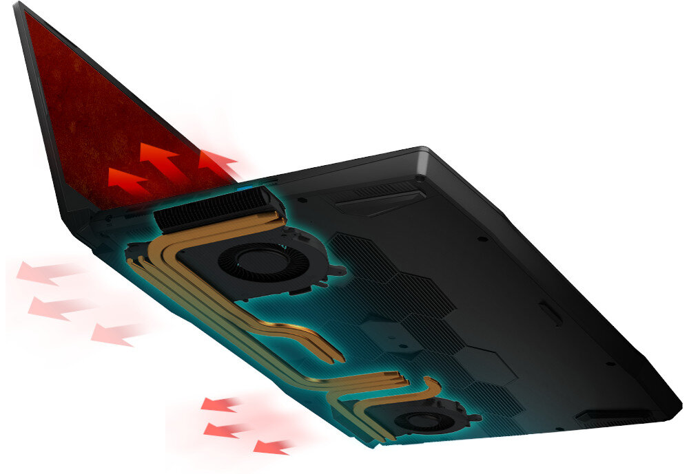 Laptop MSI Katana GF66 efektywny system chlodzenia