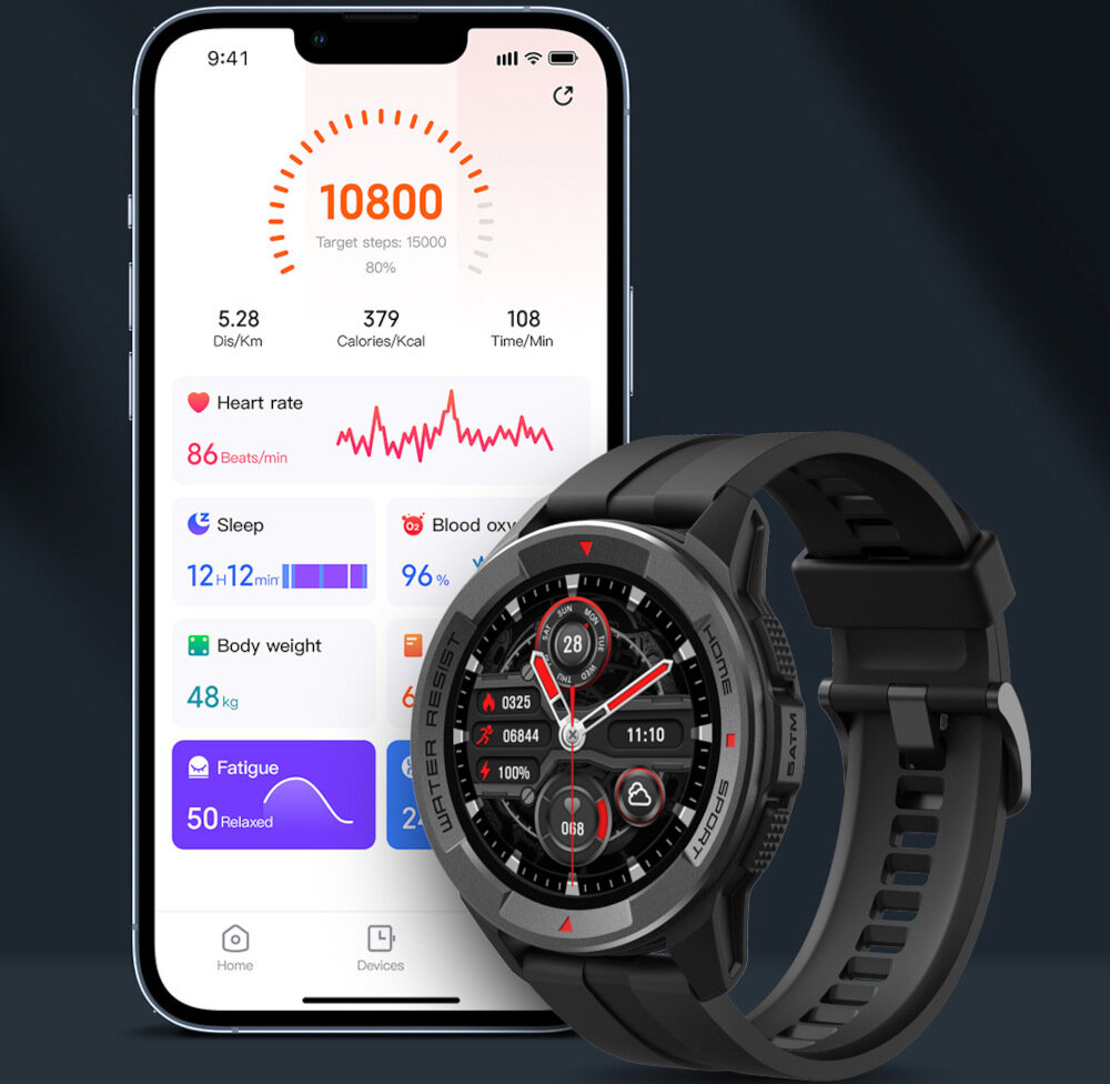 Smartwatch MIBRO X1 Czarny ekran bateria czujniki zdrowie sport pasek ładowanie pojemność rozdzielczość łączność sterowanie krew puls rozmowy smartfon aplikacja