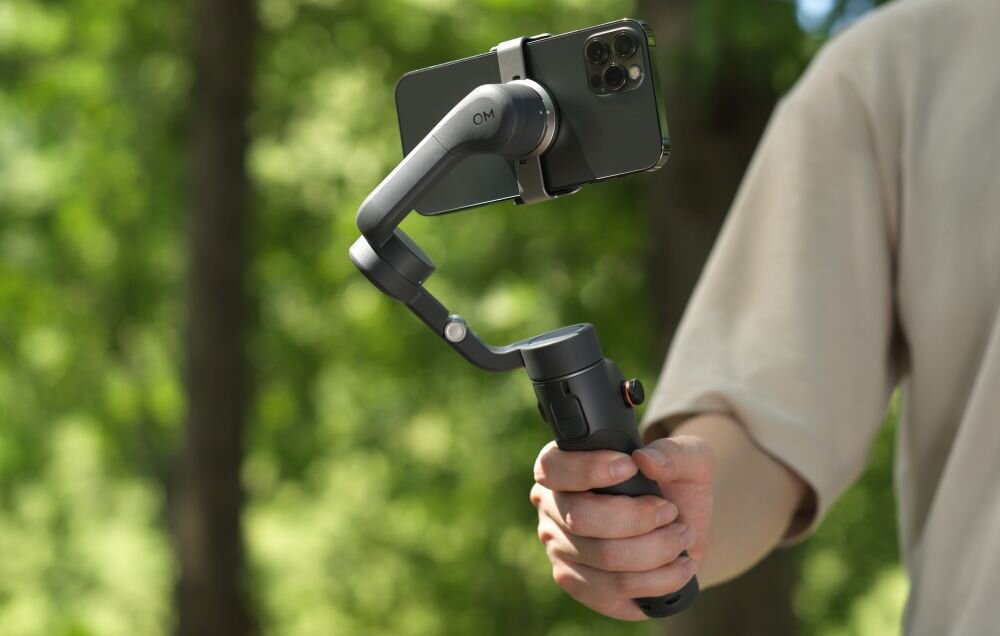 Gimbal DJI Osmo Mobile 6 fotografia stabilizacja nagrywanie żyroskop uchwyt zasilanie ładowanie bateria tryby przyciski złącza porty kompatybilność udźwig wykonanie pojemność