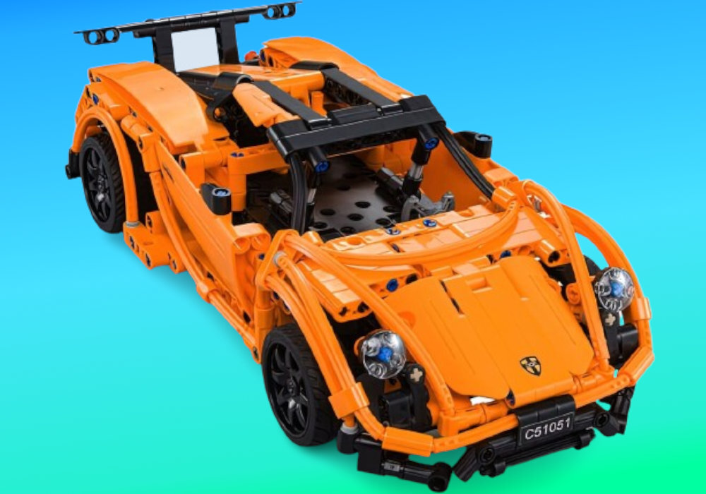 Klocki plastikowe CADA deTECH Porsche 918 Zdalnie sterowane zabawa kreatywność tworzenie sterowanie
