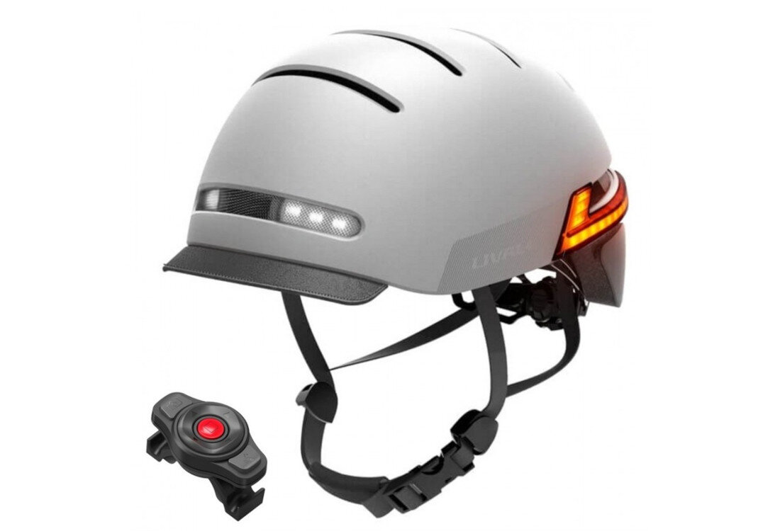 Kask LIVALL BH51M Neo Szary z lampką (rozmiar M) Sygnalizacja i kontrola Pilot montowany na kierownicy Automatyczne światło STOP 