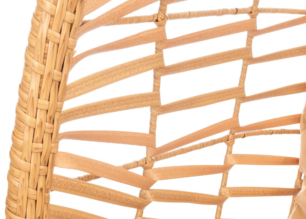 Fotel podwieszany MIRPOL Delos z płaskiego technorattanu stalowy stelaż lekki łatwe utrzymanie czystości największa staranność