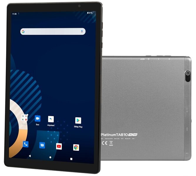 Tablet BLOW Platinum Tab V22 10.1 4/64 GB LTE Wi-Fi Szary GPS android multi-Touch ekran rozdzielczość przekątna wymiary waga aparat Autofocus mikrofon karta graficzna praca rozrywka procesor głośnik akumulator pamięć RAM