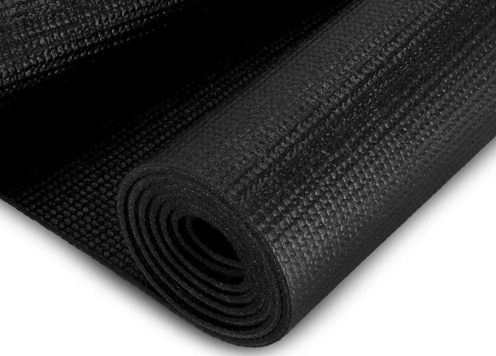 Mata SPOKEY Lightmat Czarny w czarnym kolorze z miękkiej pianki PVC grubość 0,4 cm zapobiega ślizganiu się miękka elastyczna łatwa w utrzymaniu czystości miękka ściereczka łagodne środki myjące