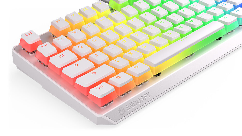 Klawiatura ENDORFY Thock TKL Pudding Onyx White Kailh PRZYCISKI POKRYCIE EFEKTYWNOŚĆ
