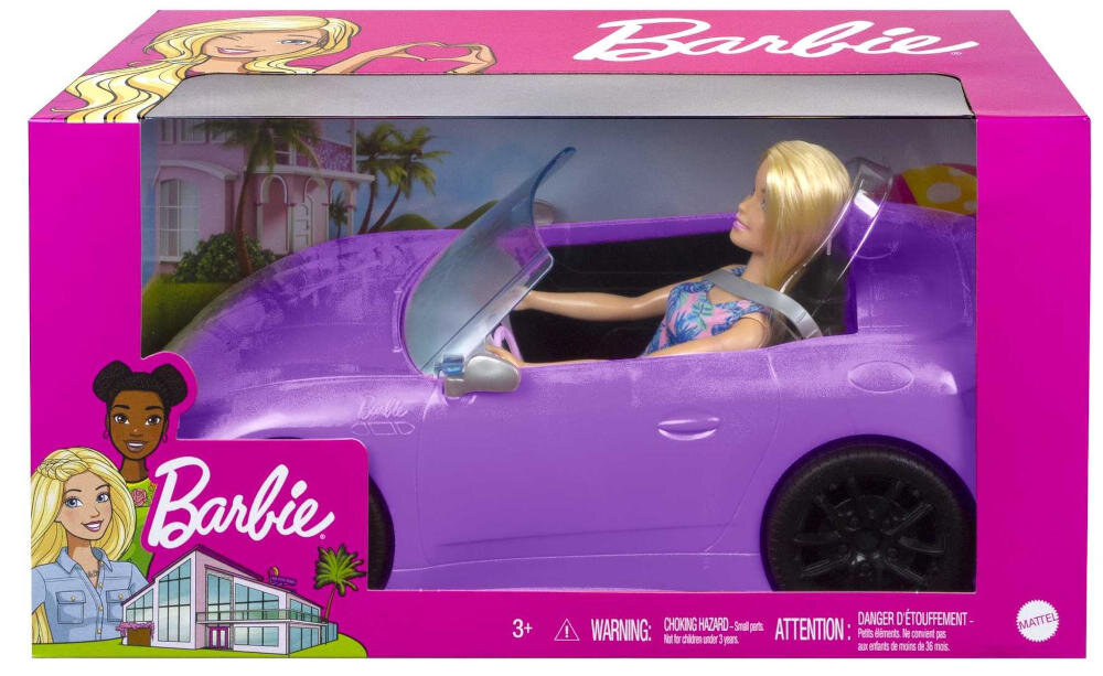 MATTEL Lalka Barbie Kabriolet HBY29 opakowanie auto instrukcja karta gwarancyjna