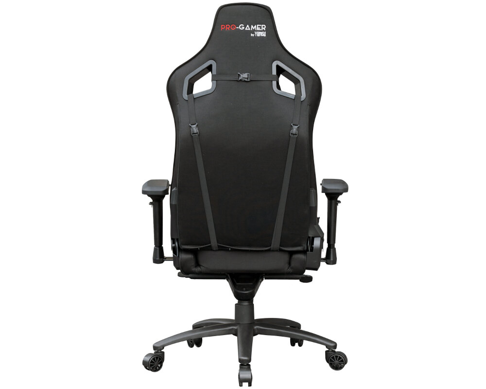 Fotel PRO-GAMER Xano Czarny PODSTAWA GAMING MATERIAŁ TAPICERKA PIANKA PODŁOKIETNIKI KÓŁKA BUJANIE FUNKCJA ZAGŁÓWEK I PODUSZKA LĘDŹWIOWA