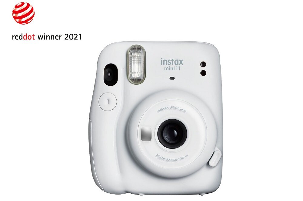Aparat FUJIFILM Instax Mini 11 zdjęcia obiektyw ekran wizjer ogniskowa przysłona migawka obudowa bateria zasilanie filmy nagrywanie rozdzielczość matryca rozmiar przekątna tryby iso montaż lampa światło przyciski sterowanie menu kontrast jasność balans bieli filtry cmos karta pliki format zapis seria