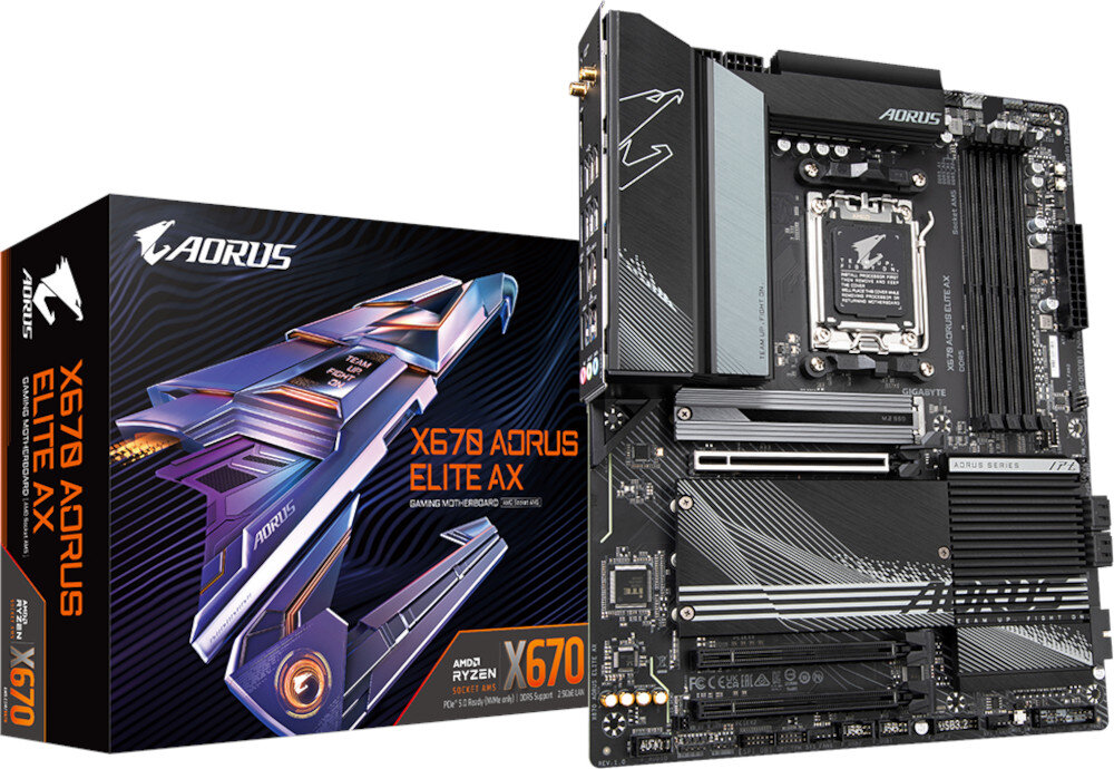 Plyt glowna GIGABYTE X670 Aorus Elite AX zawartosc opakowania