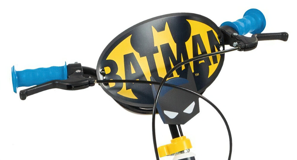 Rower dziecięcy TOIMSA Batman 14 cali dla chłopca ukryty kierownicy pokryte antypoślizgowym materiałem kolorowa plakietka na kierownicę ze znakiem Batmana