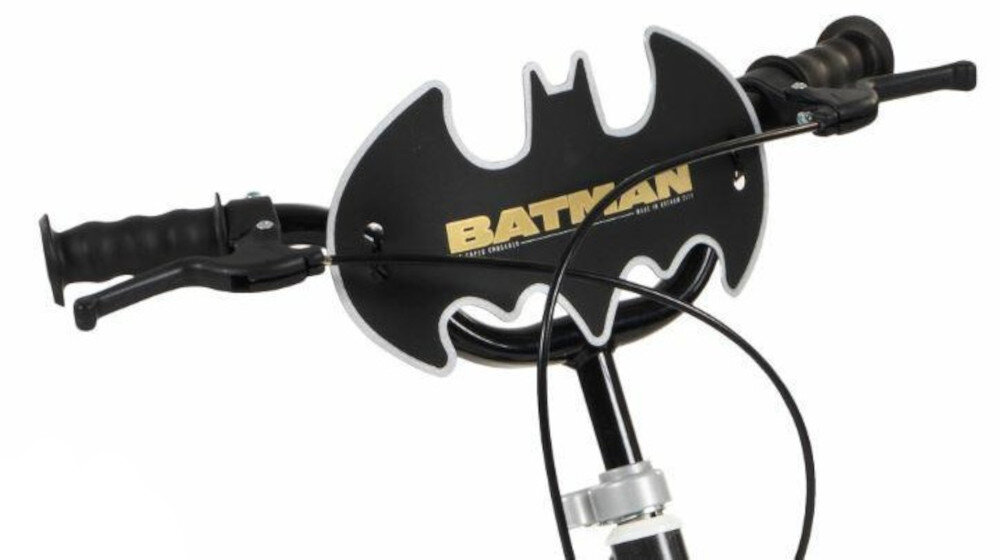 Rower dziecięcy TOIMSA Batman 16 cali dla chłopca ukryty kierownicy pokryte antypoślizgowym materiałem kolorowa plakietka na kierownicę ze znakiem Batmana