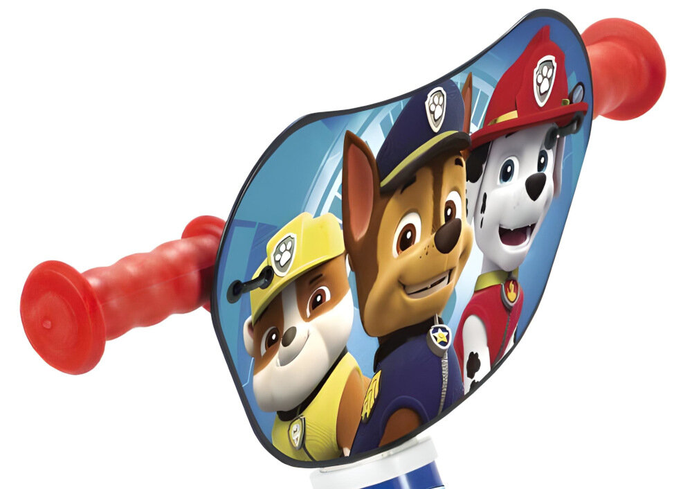Rowerek biegowy TOIMSA Psi Patrol TOI119 Niebieski regulowana kierownica standardowe uchwyty zabezpieczają ręce przed ześlizgnięciem się na boki kolorowa plakietka z postaciami z serialu Psi Patrol
