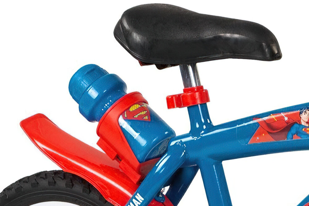 Rower dziecięcy TOIMSA Superman 14 cali  dla chłopca siodełko wygodne piankowe uchwyt z bidonem błotniki