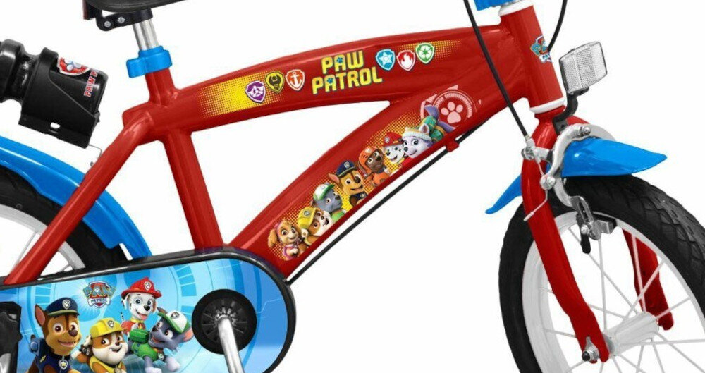 Rower dziecięcy NICKELODEON Psi Patrol 14 cali dla chłopca rama stalowa 10-calowa odporność na uszkodzenia mechaniczne i działanie czynników zewnętrznych dostosowana do najmłodszych geometria roweru