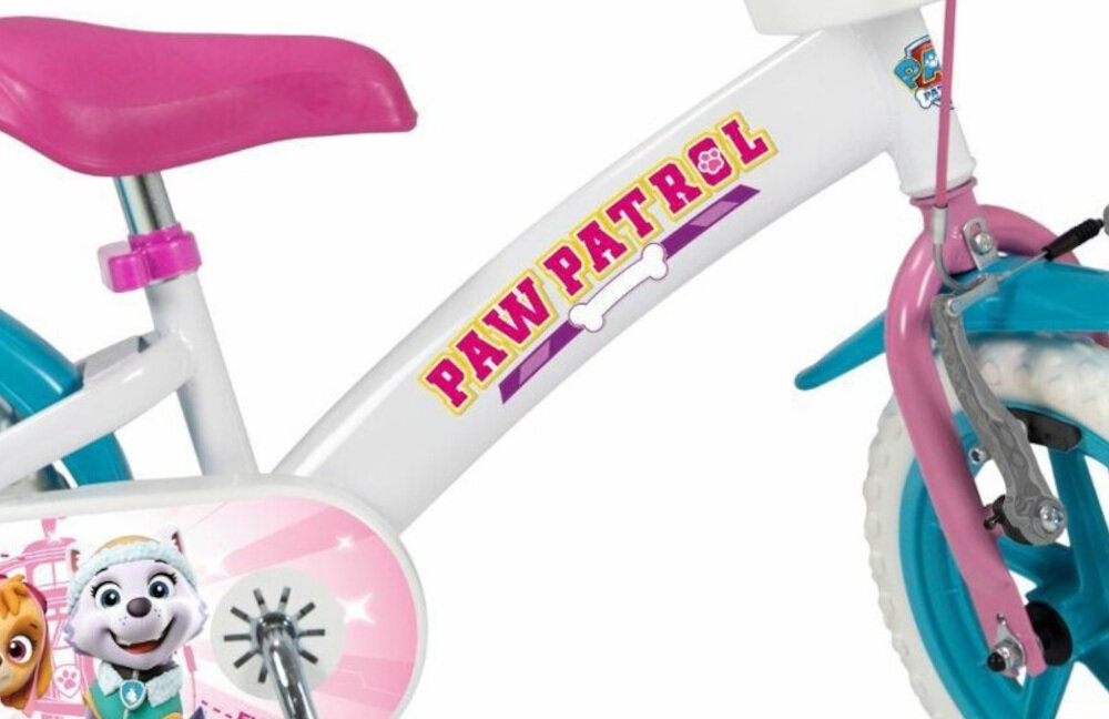 Rower dziecięcy NICKELODEON Psi Patrol 12 cali dla chłopca rama stalowa 10,5-calowa odporność na uszkodzenia mechaniczne i działanie czynników zewnętrznych dostosowana do najmłodszych geometria roweru