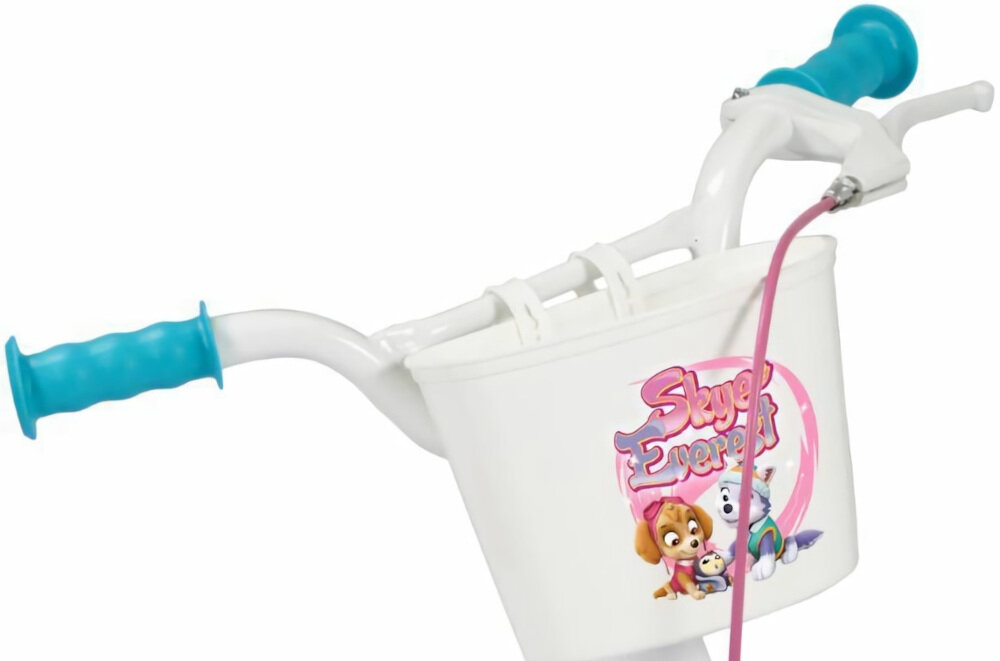 Rower dziecięcy NICKELODEON Psi Patrol 12 cali dla chłopca ukryty kierownicy antypoślizgowy materiał dobrze wyprofilowane przedni koszyk z ulubionymi postaciami z Psiego Patrolu