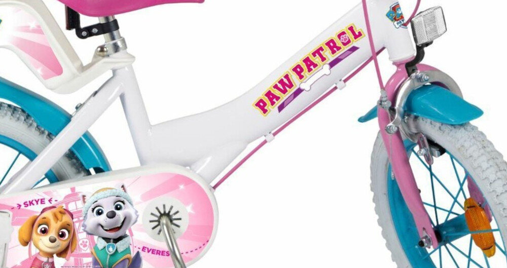 Rower dziecięcy NICKELODEON Psi Patrol 16 cali dla chłopca rama stalowa 10,5-calowa odporność na uszkodzenia mechaniczne i działanie czynników zewnętrznych dostosowana do najmłodszych geometria roweru