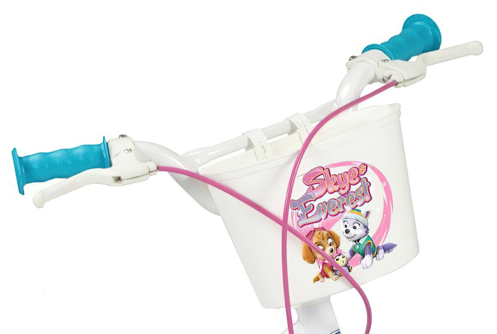 Rower dziecięcy NICKELODEON Psi Patrol 16 cali dla chłopca ukryty kierownicy antypoślizgowy materiał dobrze wyprofilowane przedni koszyk z ulubionymi postaciami z Psiego Patrolu