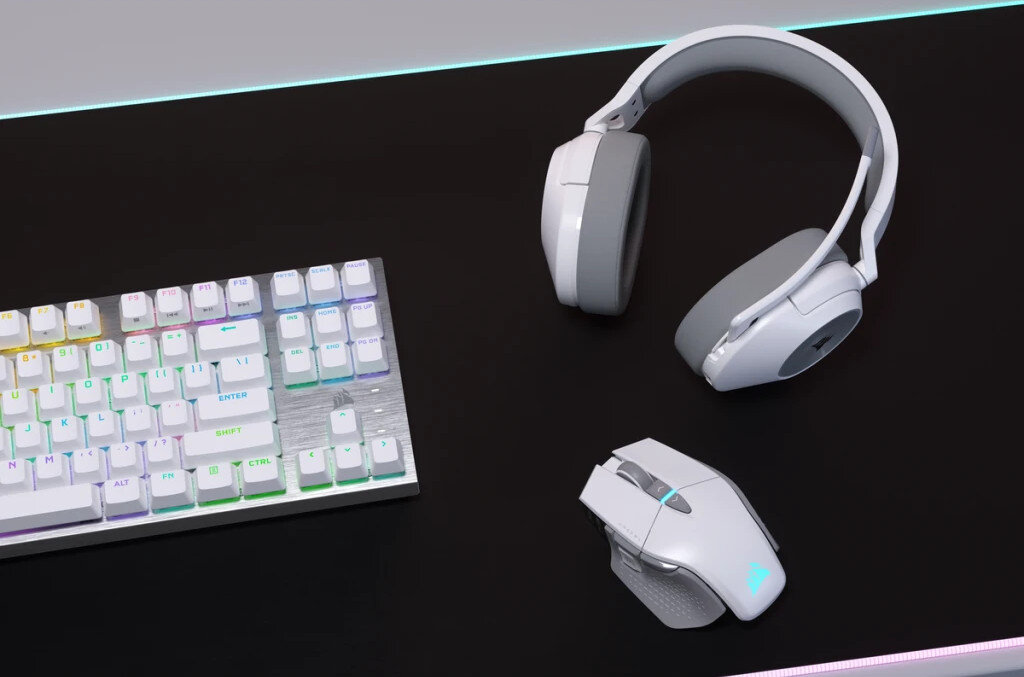 Słuchawki CORSAIR HS55 rozwiązanie gamingowe dla graczy Wyjątkowy dźwięk Komfort użytkowania Doskonała komunikacja Połącz się Bluetooth Miękkie nauszniki