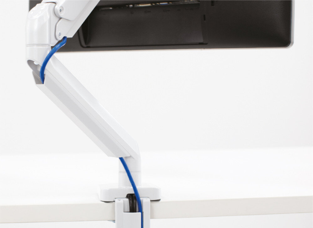 Uchwyt do monitora FELLOWES Platinum Series 8056201 32 cali Biały przewody kable system zarządzanie