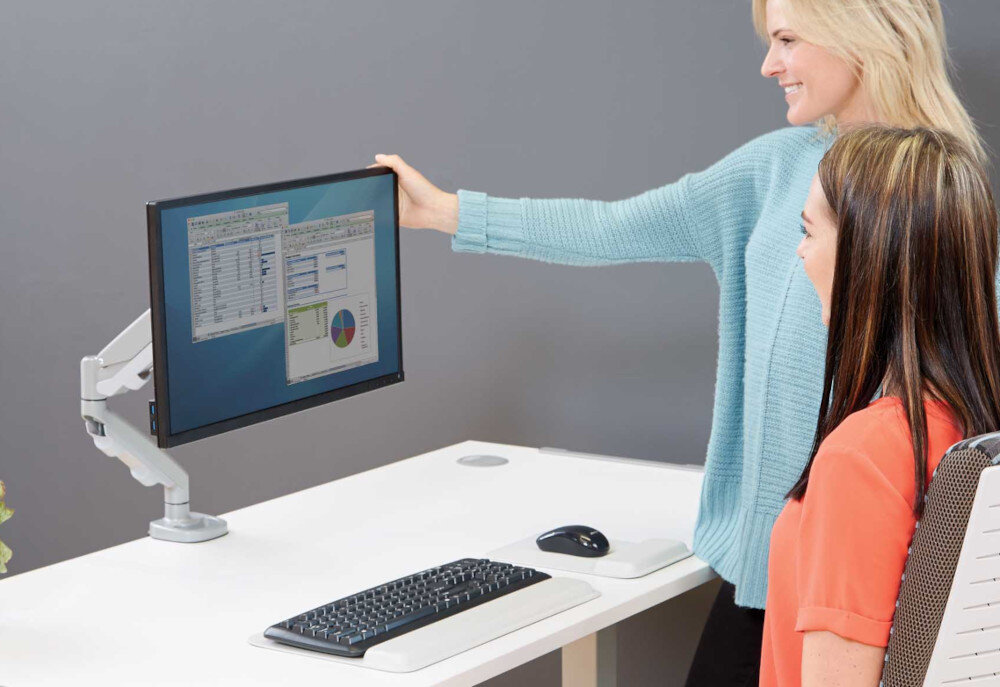 Uchwyt do monitora FELLOWES Eppa 9683001 39 cali Srebrny regulacja wymiary położenie