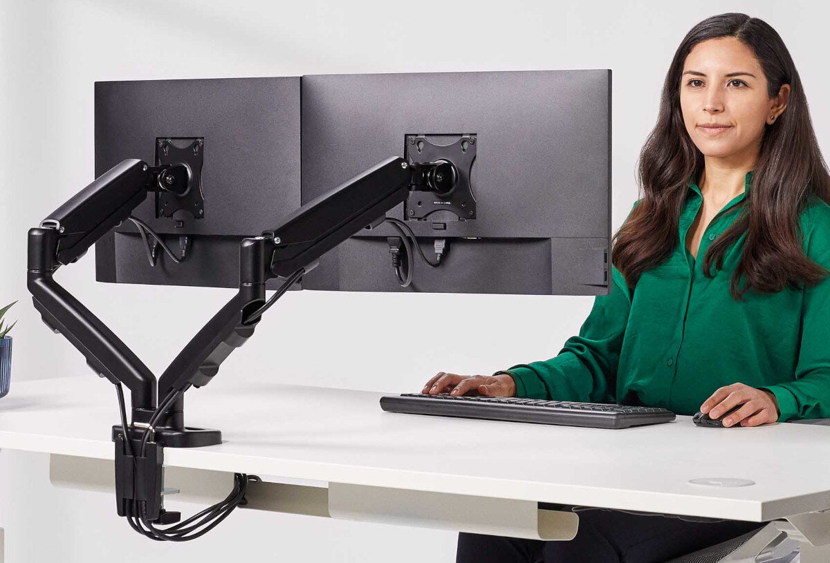 Uchwyt do monitora FELLOWES Eppa 9683401 39 cali Czarny system organizacja kable