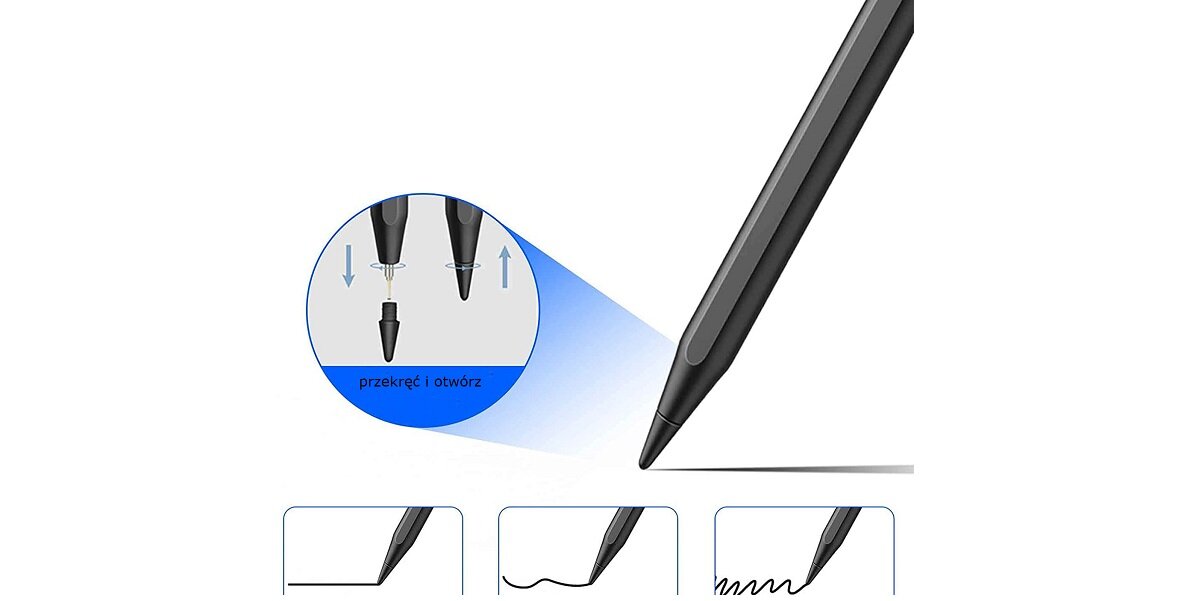 Rysik 4SMARTS Active Stylus Pencil Pro Apple iPad silikonowa końcówka Palm Rejection precyzja szybkość wygoda