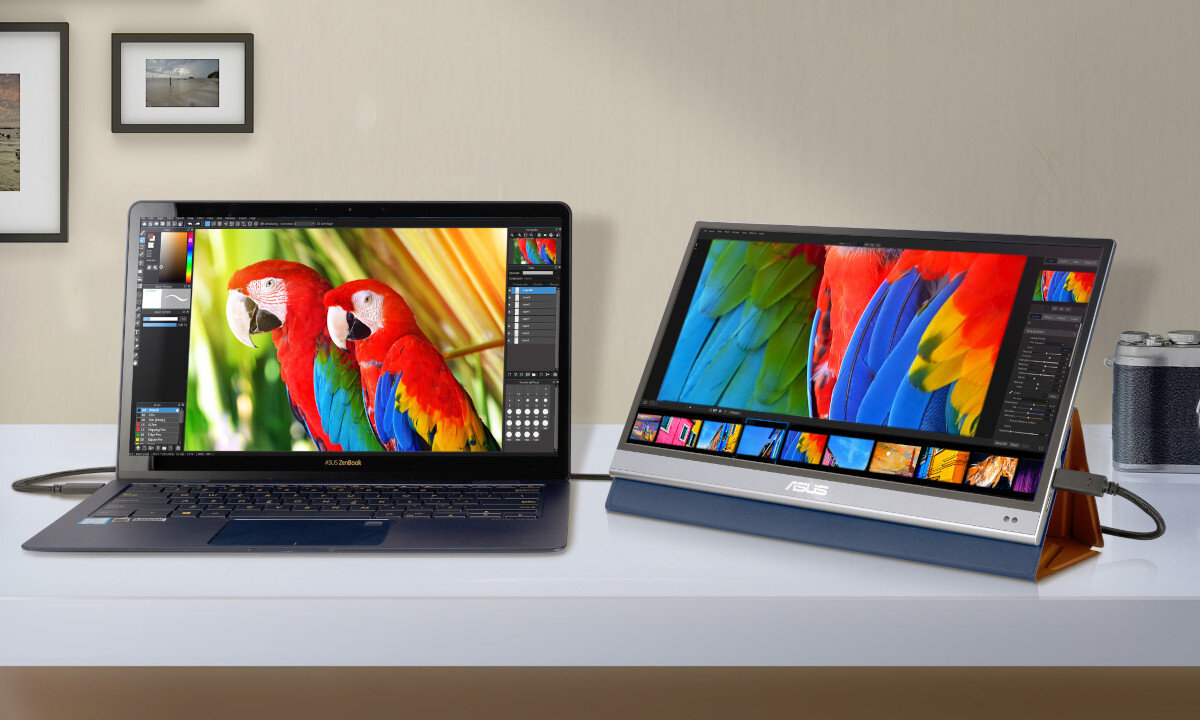 Monitor ASUS ZenScreen MQ16AH 15.6 cali 1920x1080px IPS przenośny mobilny uniwersalny windows okablowanie wyposażenie lekoość szegóły
