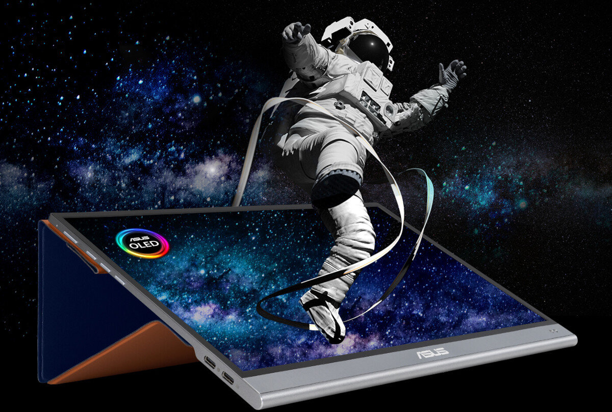 Monitor ASUS ZenScreen OLED MQ16AH 15.6 cali 1920x1080px IPS przenośny mobilny uniwersalny windows okablowanie wyposażenie lekoość szegóły