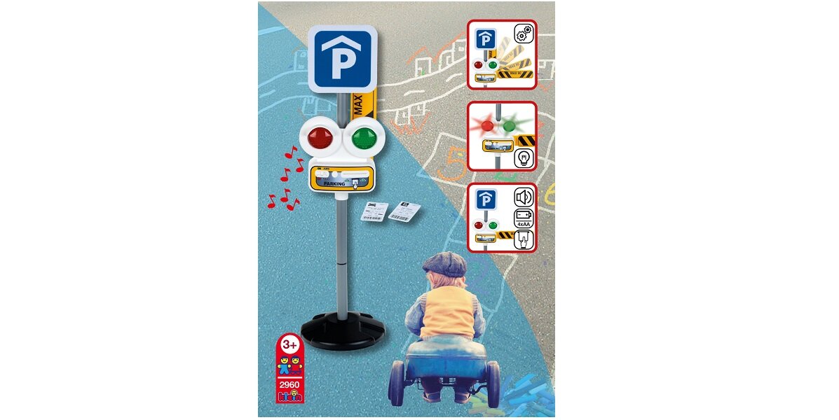 Bramka parkingowa KLEIN 2960 szlaban dzieci zabawa nauka drogaświatła sygnalizacja