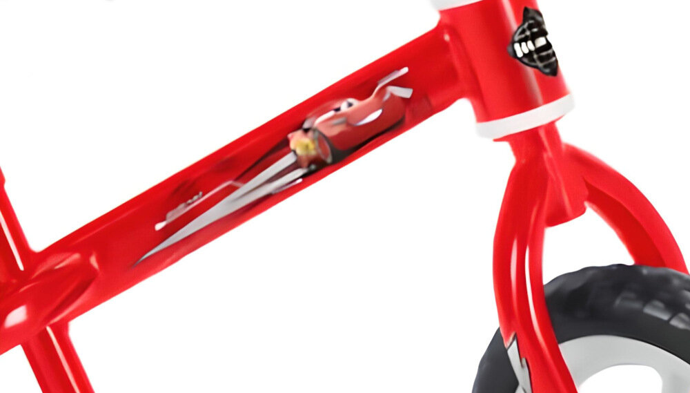 Rowerek biegowy HUFFY Disney Cars 27961W Czerwony z wysokiej jakości trwałych materiałów rama lekka 7-calowa metalowa czerwony lakier postać ZygZaka McQueena waga 3,5 kg dla dzieci o wzroście od 88 do 105 cm