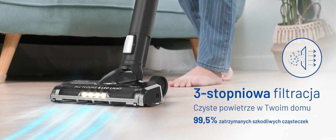 Odkurzacz FINLUX FN-VM1001BA zmywalny i wymienny filtr EPA E12