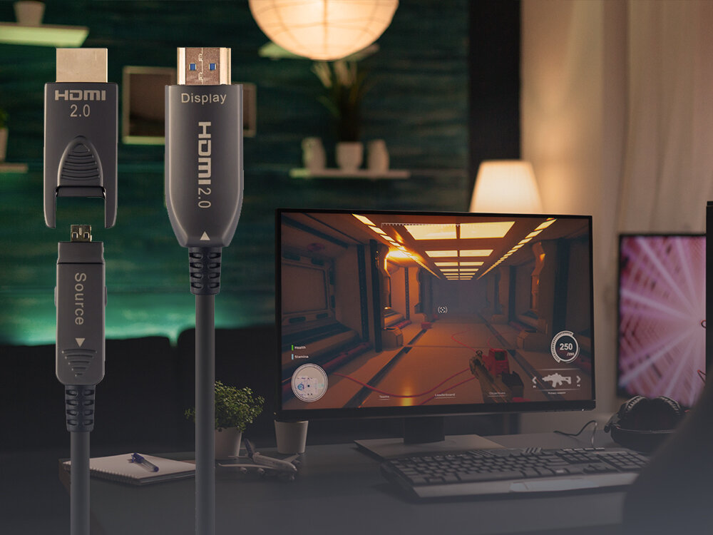 Kabel optyczny HDMI - HDMI CABLEXPERT 30 m - Dobra transmisja sygnału