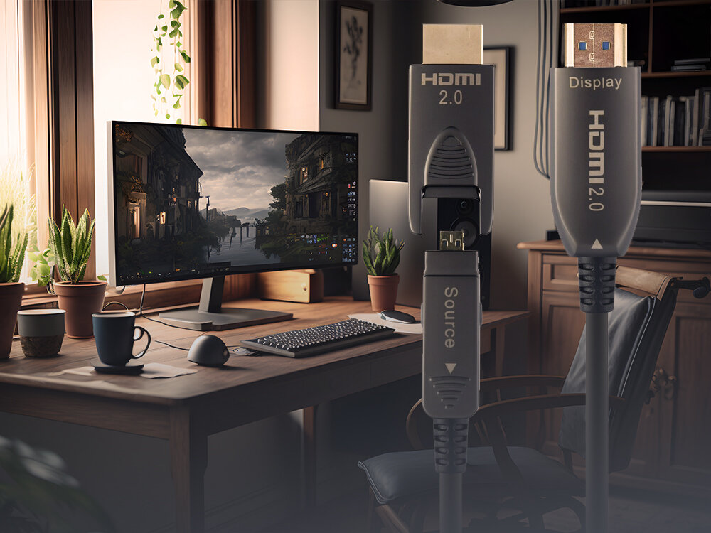 Kabel optyczny HDMI - HDMI CABLEXPERT 20 m - Niezawodność dźwięku i obrazu