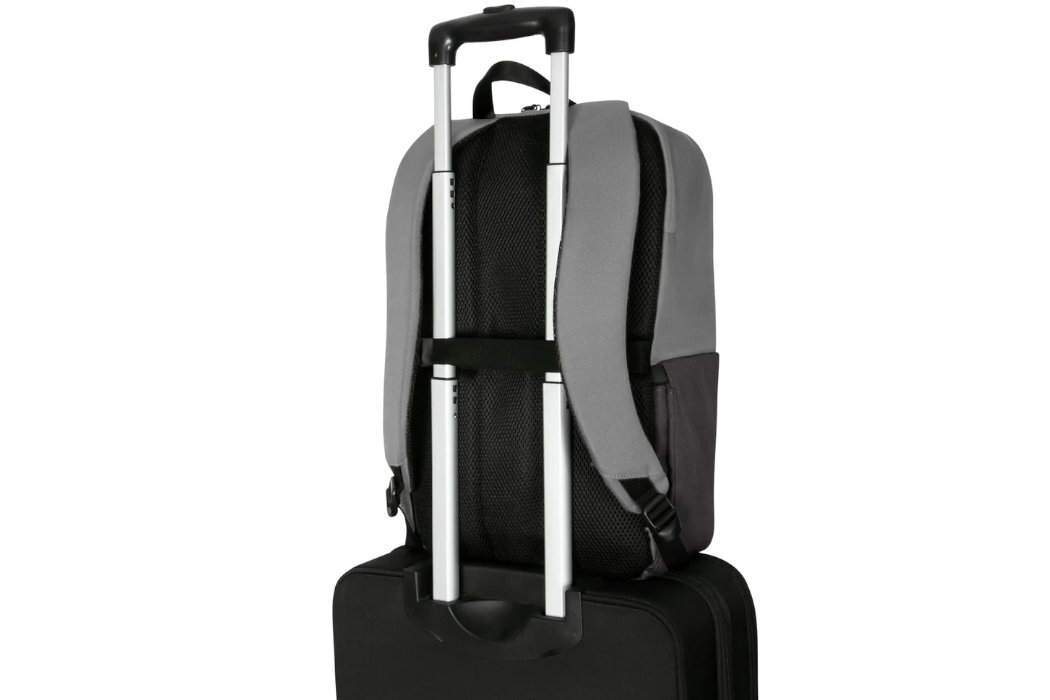 Plecak na laptopa TARGUS Sagano EcoSmart Travel 16 cali czarno-szary wyposażenie wodoodporny wygodny komfortowy zabezpieczenie
