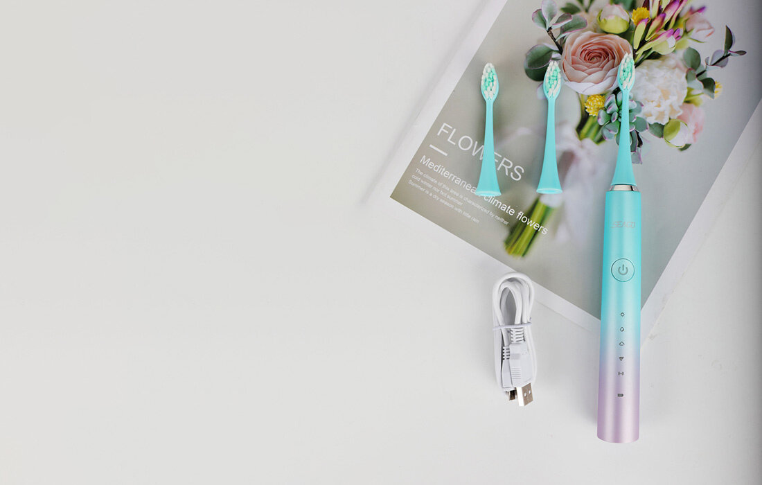 Szczoteczka soniczna SEAGO SG-972K Niebieski zestaw akcesoria komplet wyposazenie