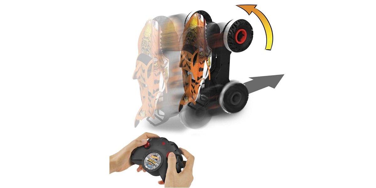 Samochód zdalnie sterowany Hot Wheels Niepowstrzymany Tiger Shark HGV87 potężny ładowanie bestia koła stabilność moc Niepowstrzymany drapieżnik Innowacyjny detale