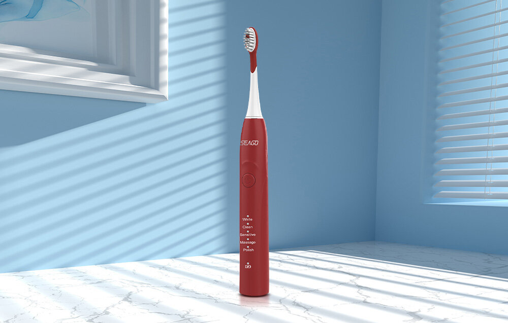 Szczoteczka soniczna SEAGO SG-540 Czerwony Wytrzymaly akumulator