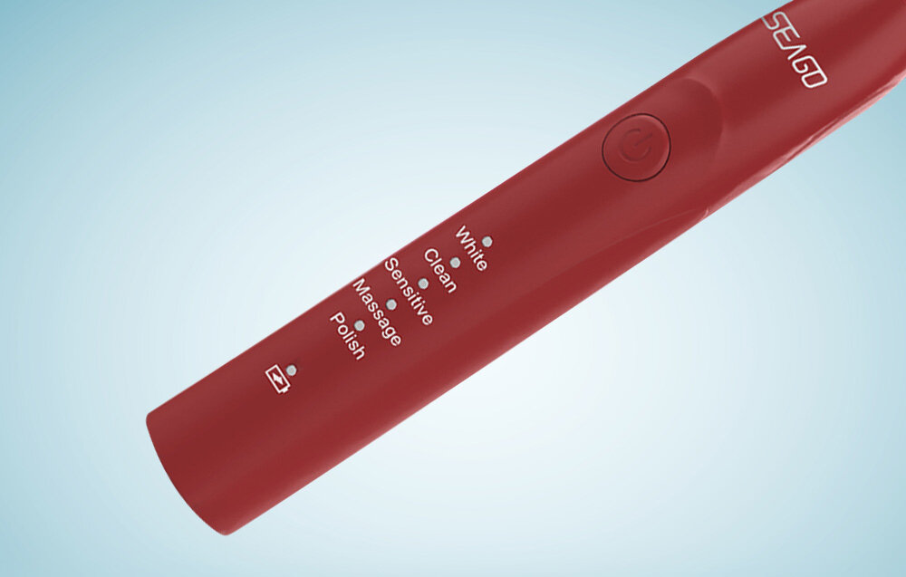 Szczoteczka soniczna SEAGO SG-540 Czerwony wygodna obsluga wodoodpornosc IPX7