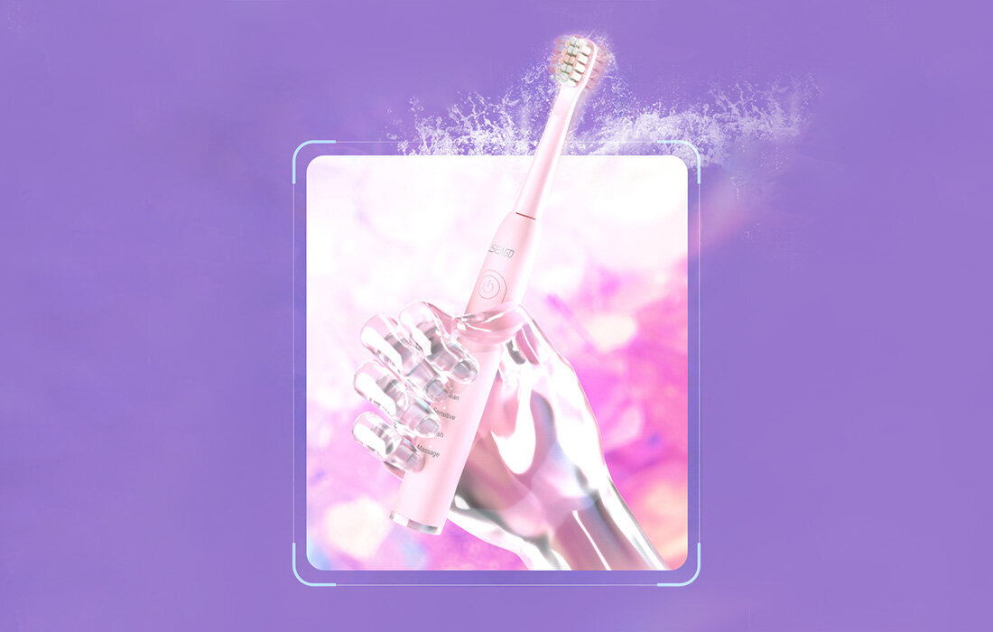 Szczoteczka soniczna SEAGO SG-2303 Rozowy skuteczne czyszcznie do 40000 uderzen na minute