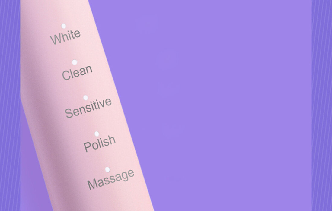 Szczoteczka soniczna SEAGO SG-2303 Rozowy wybor ustawienia mozliwosci dostosowywanie 5 tryb pracu clean polish white massage